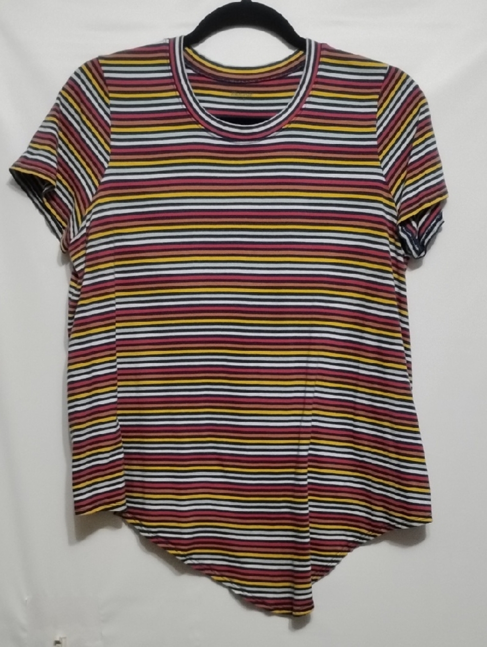 Madewell Striped Short Sleeve Crewneck Top in Multi-Color